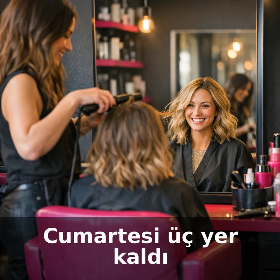 A stylist styling a customer's hair in a salon