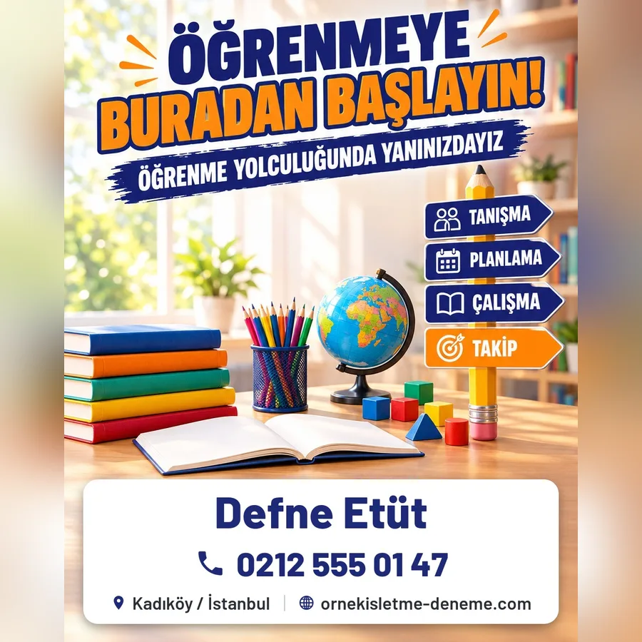 Özel eğitim merkezi afişi: ailelere tanışma görüşmesi duyurusu